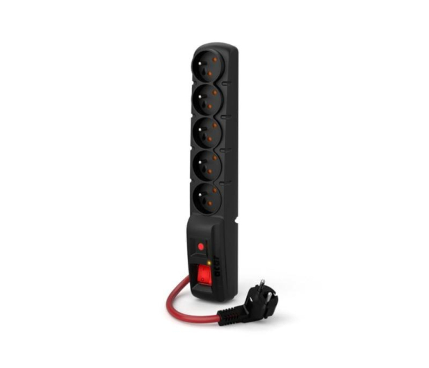 HSK DATA Acar F5 Power 16A - 5 gniazd, 1,5m, czarna - 663611 - zdjęcie